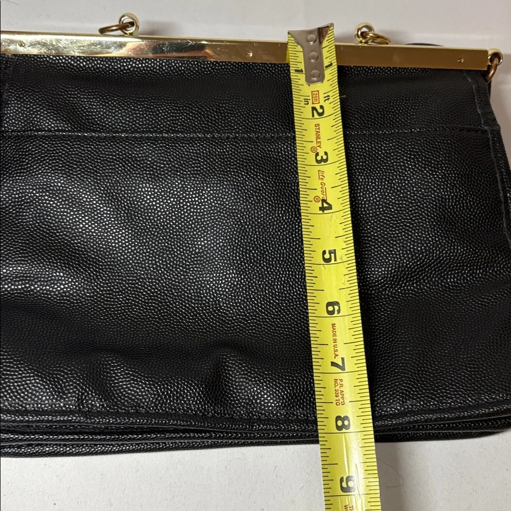 Lulu Guinness Black Faux Leather Crossbody (missing top handle)